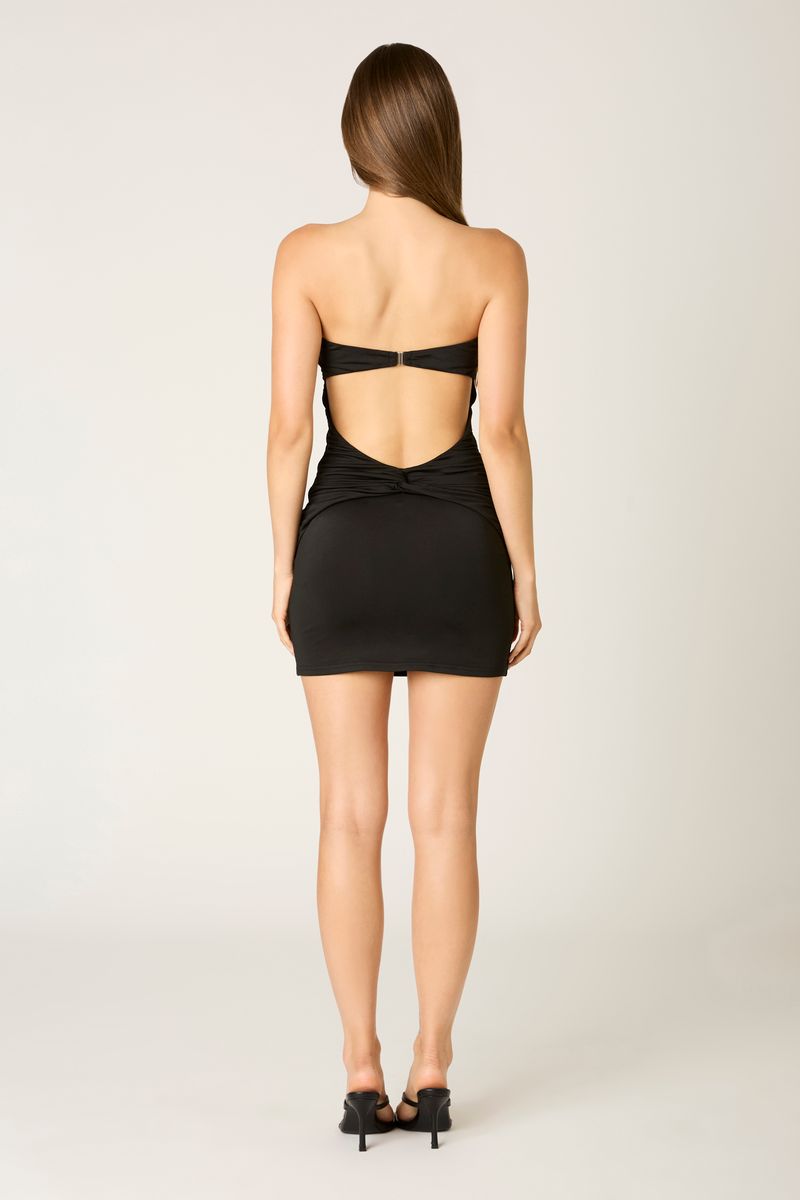 Strapless Bodycon Mini Dress in black back view