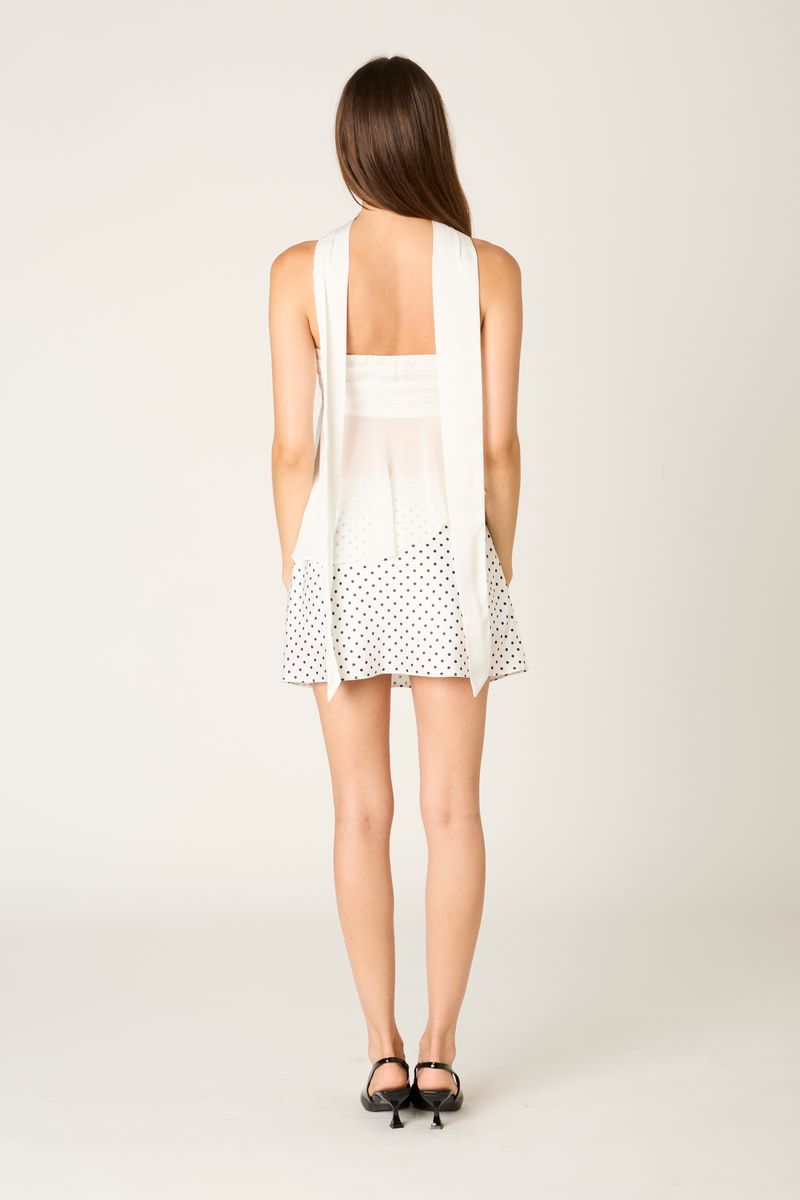 Asymmetrical Strapless Top in white back view