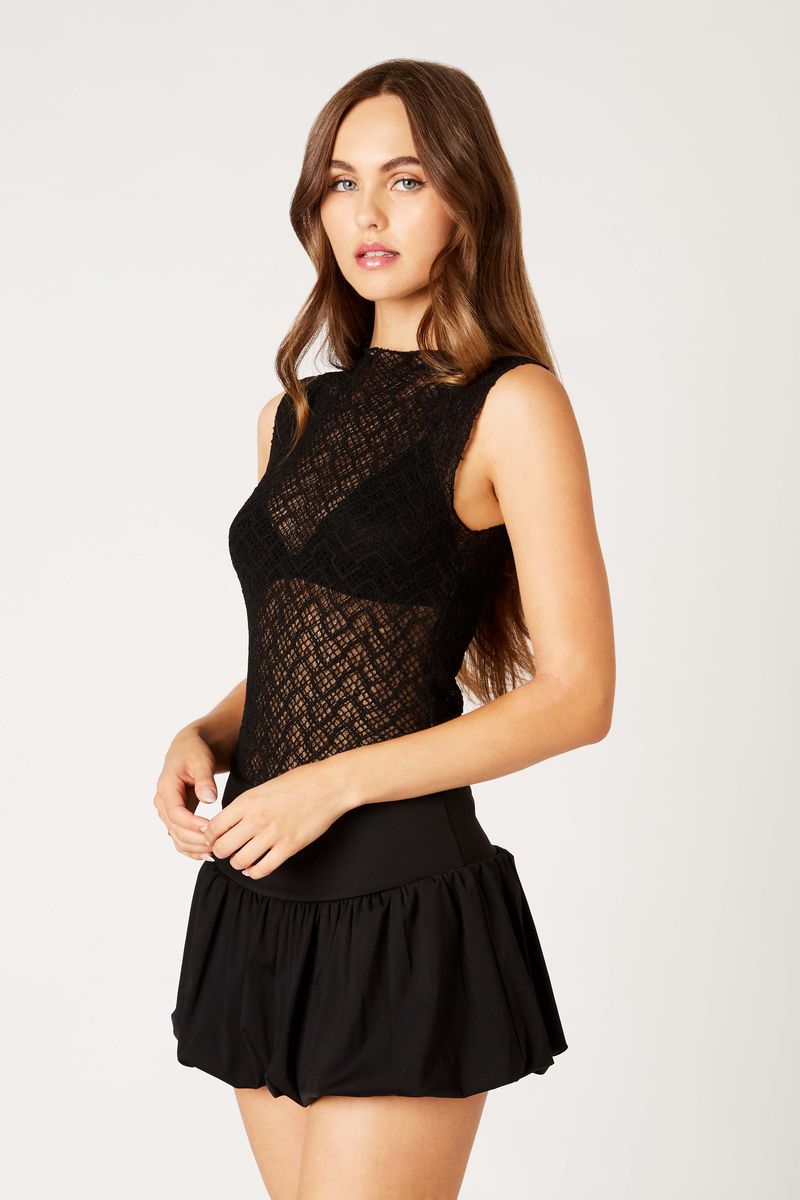 Lace Tank in black side view