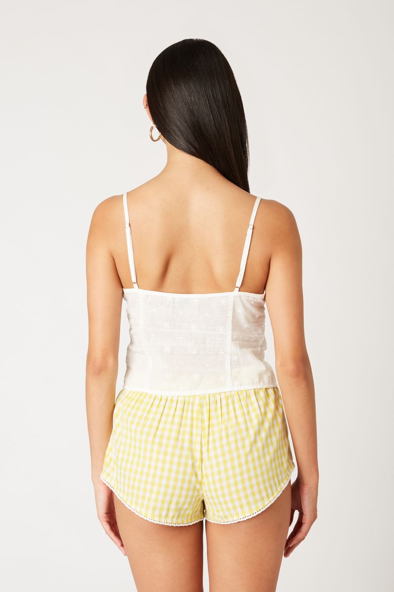 Front Tie Top in white back view