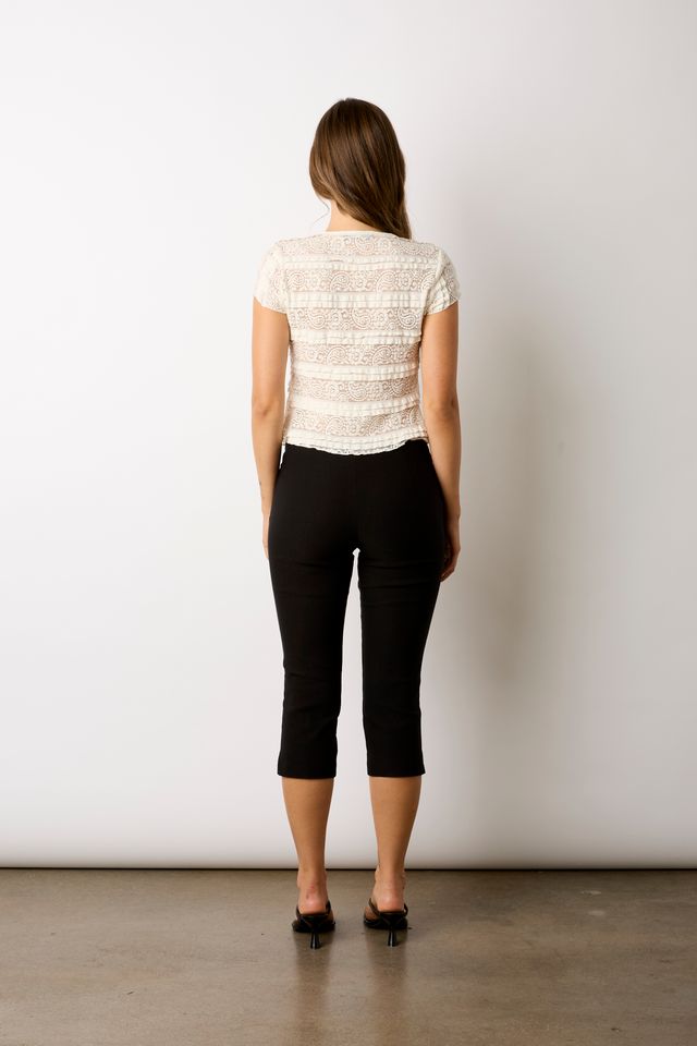 Slim Leg Capri Pants in black back view