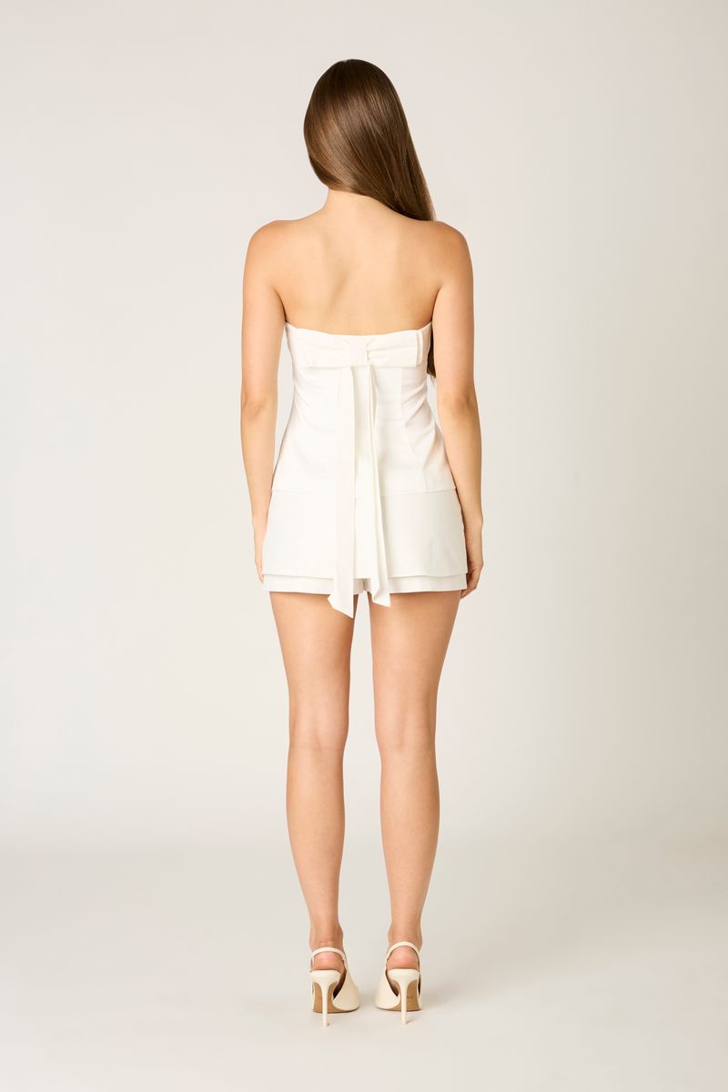 Strapless Structured Top in white back view