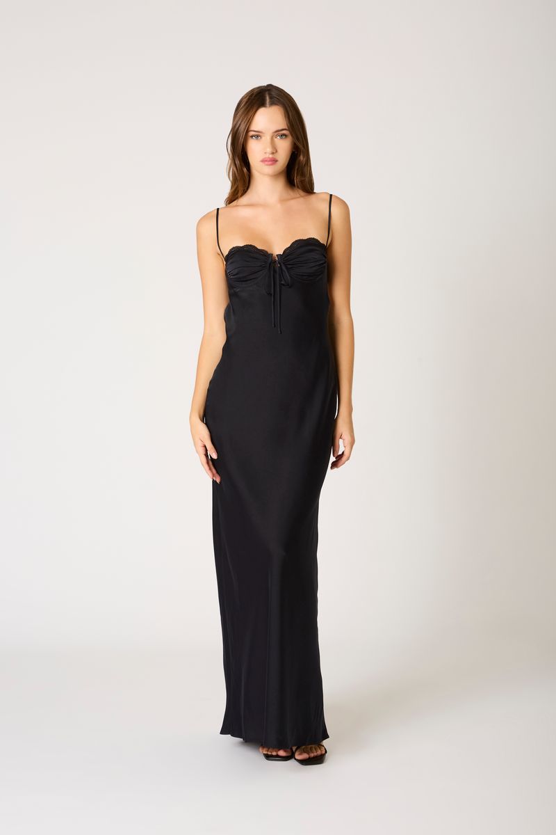 Sweetheart Bustier Gown in midnight front view