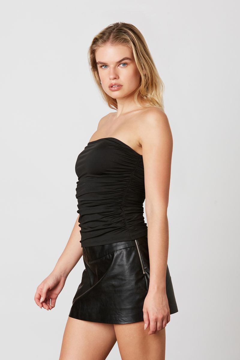 Slinky Knit Tube Top in black side view