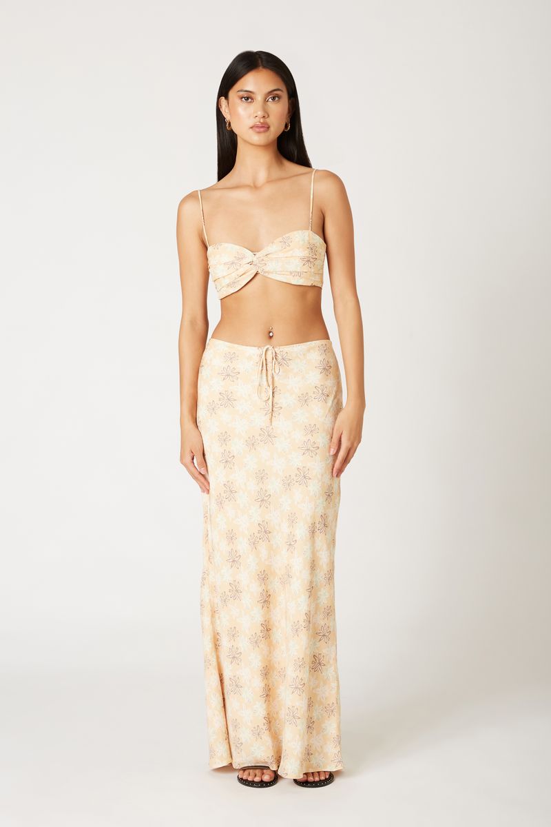 Floral Two Piece Set in yellow front view