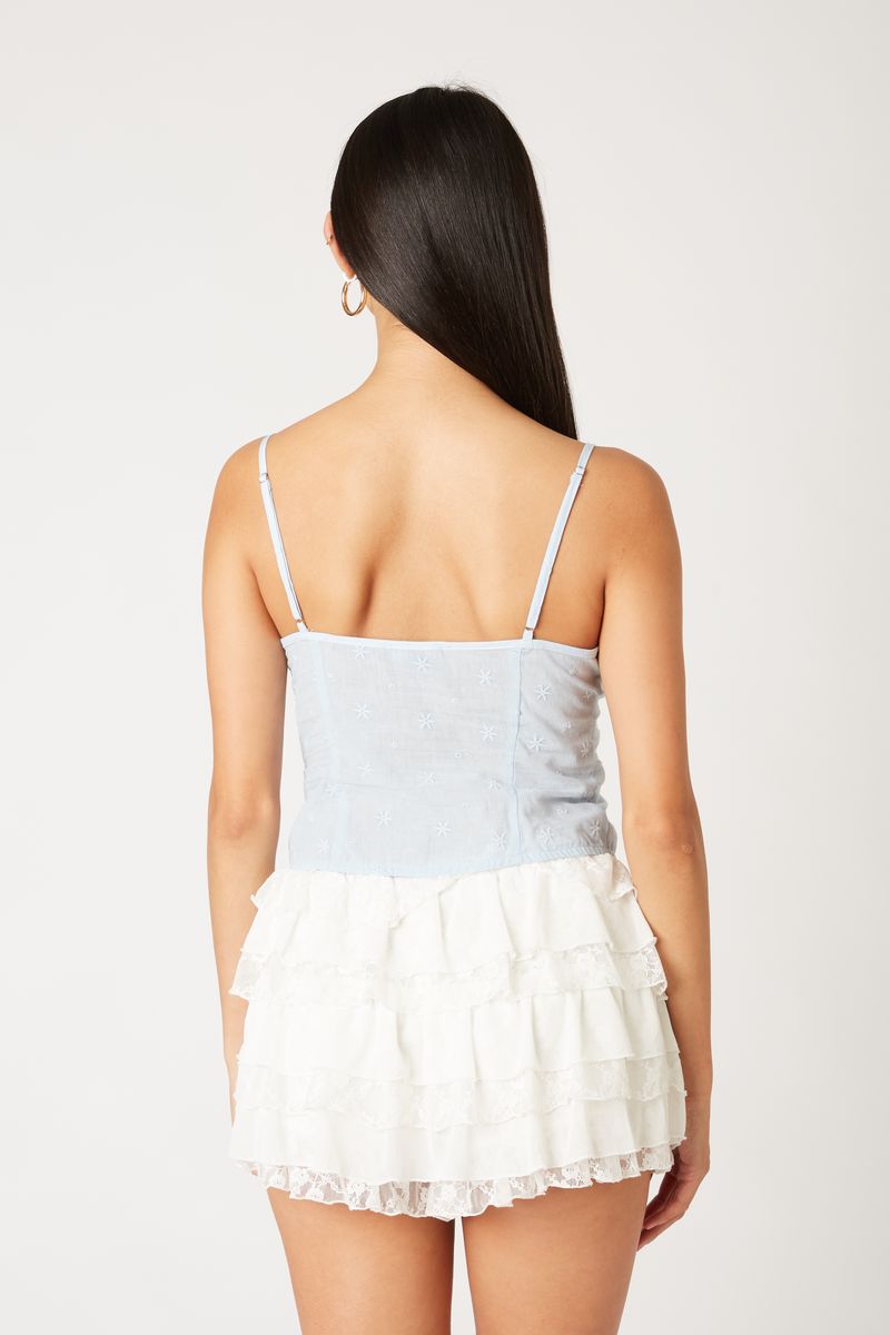 Front Tie Top in sky back view