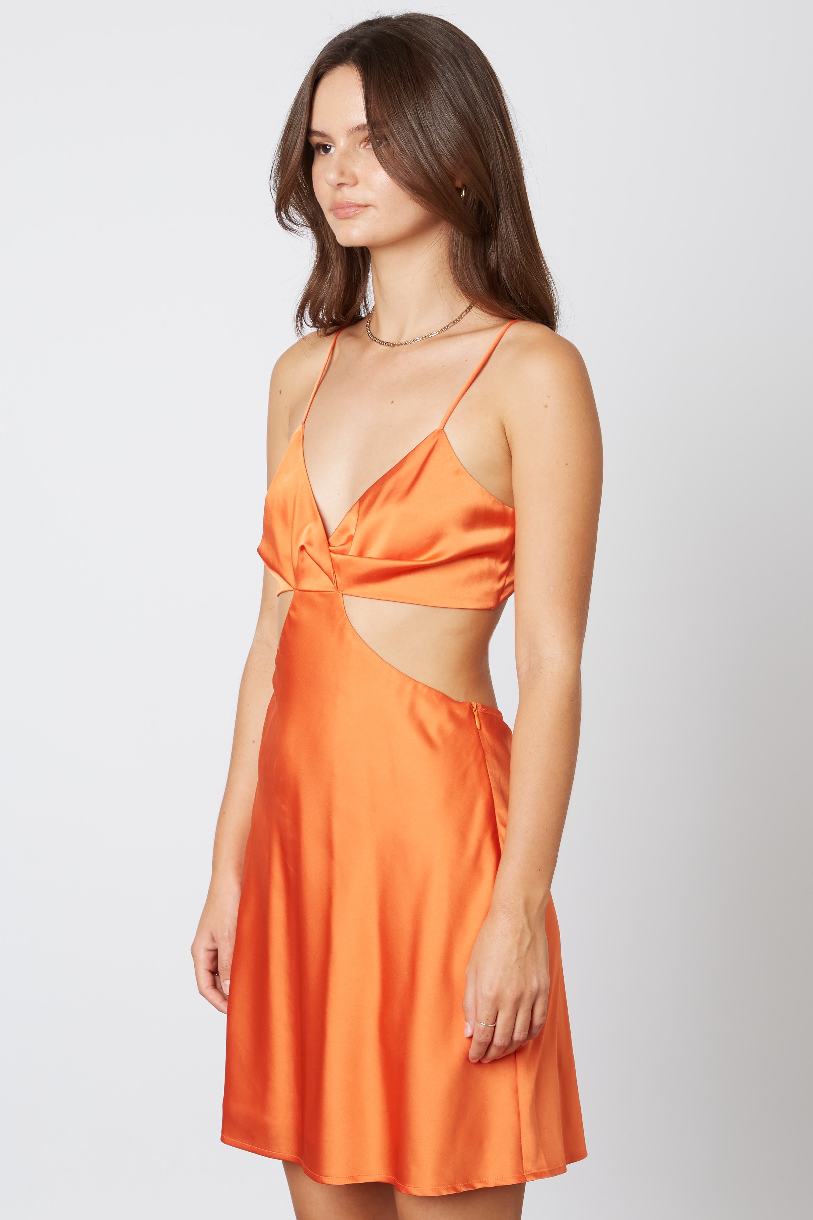 Cut Out Satin Mini Dress