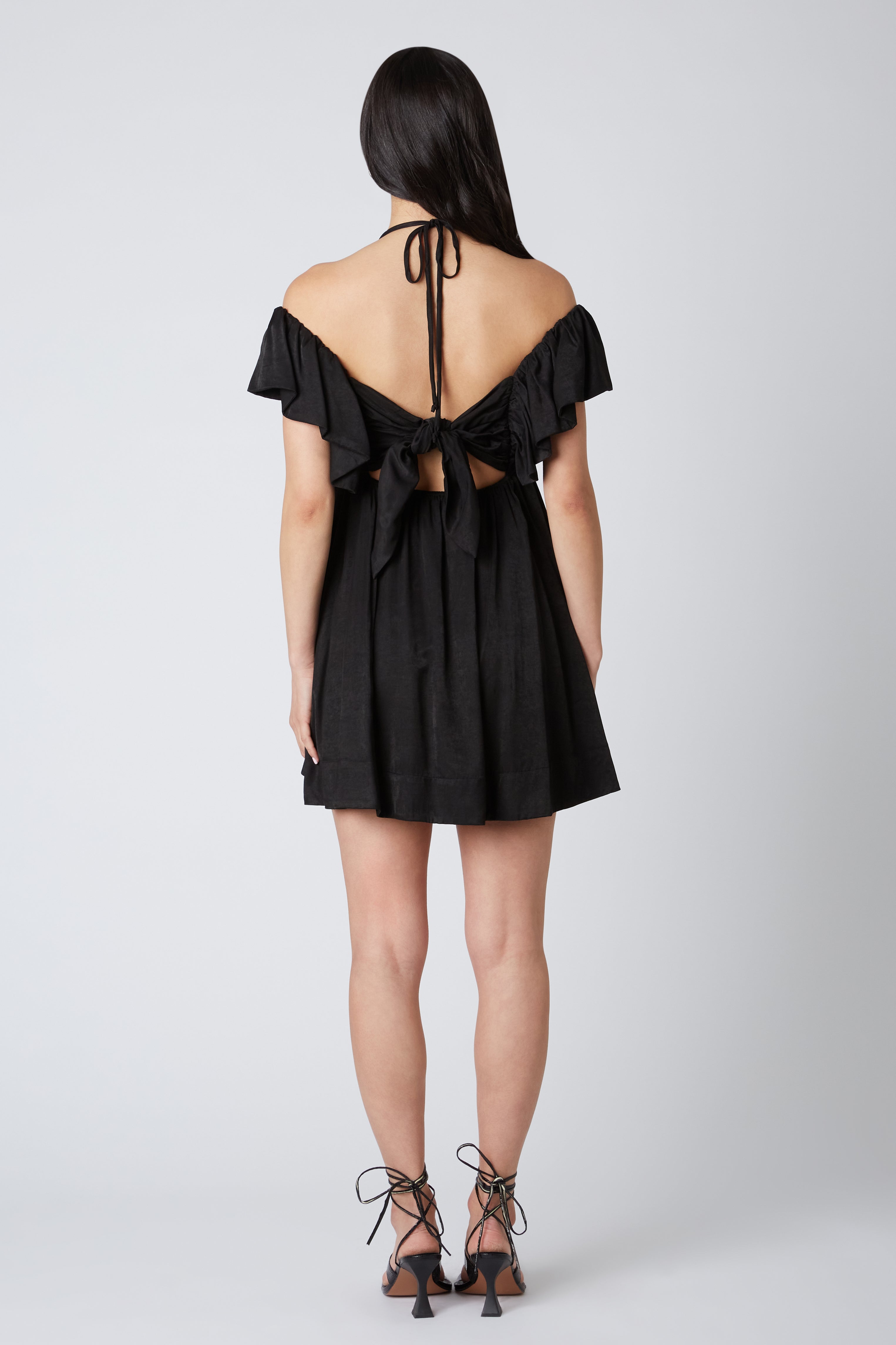 Mini Babydoll Dress in Black Back