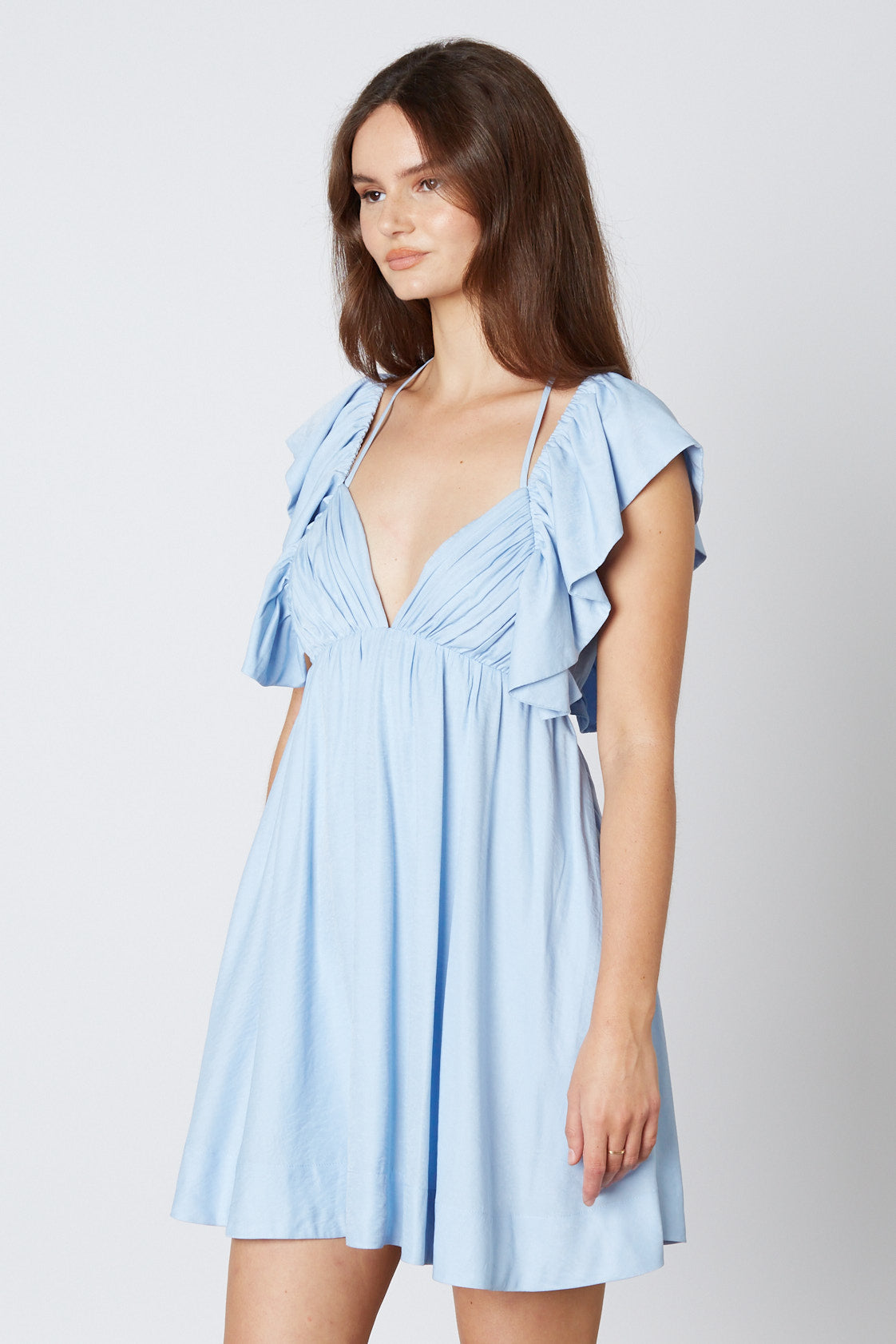 Mini Babydoll Dress in Sky Blue Side