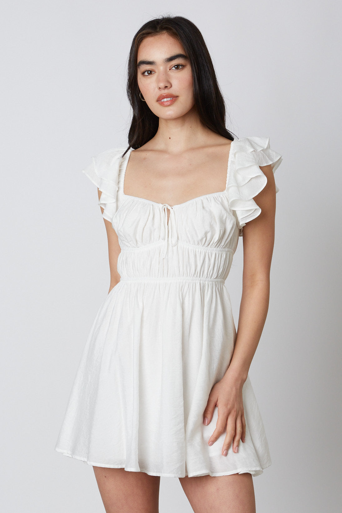 craving cotton ruffle babydoll dress Crispy Cotton Ruffleed Babydoll Dress Iris / L