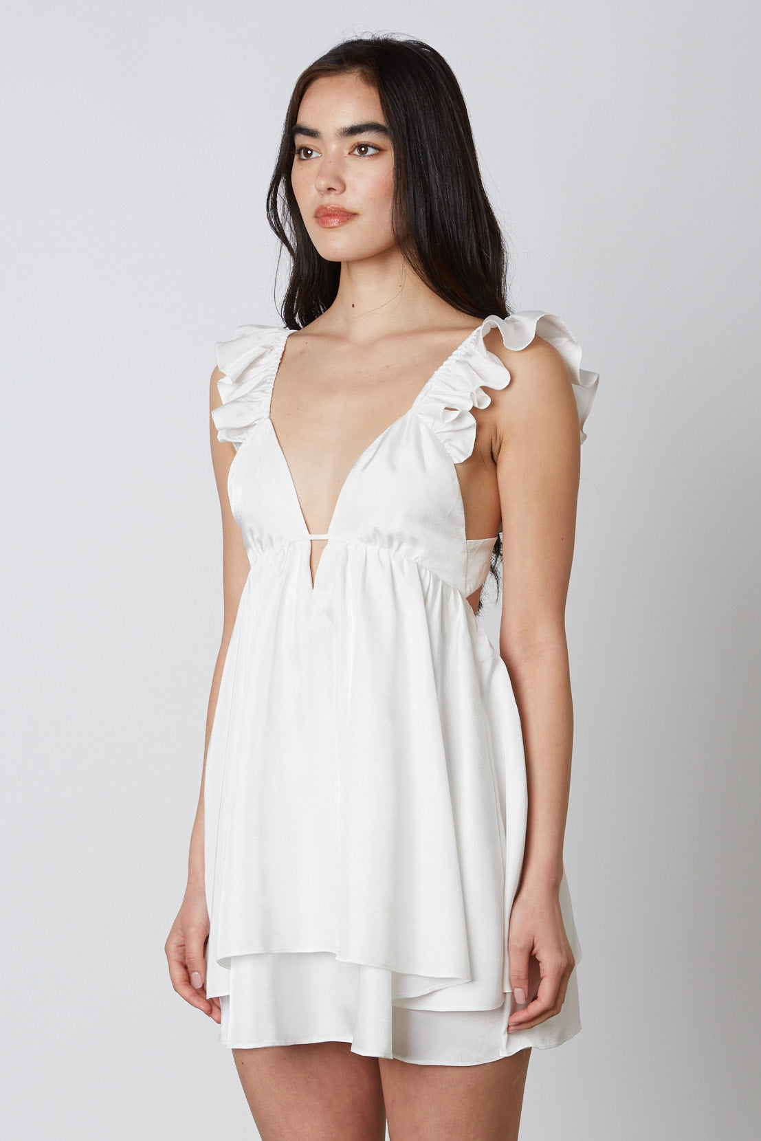 Babydoll Dress in White Side