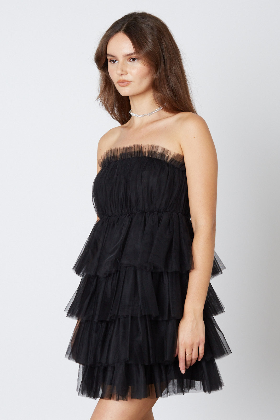 Black Tulle Mini Dress Side 1