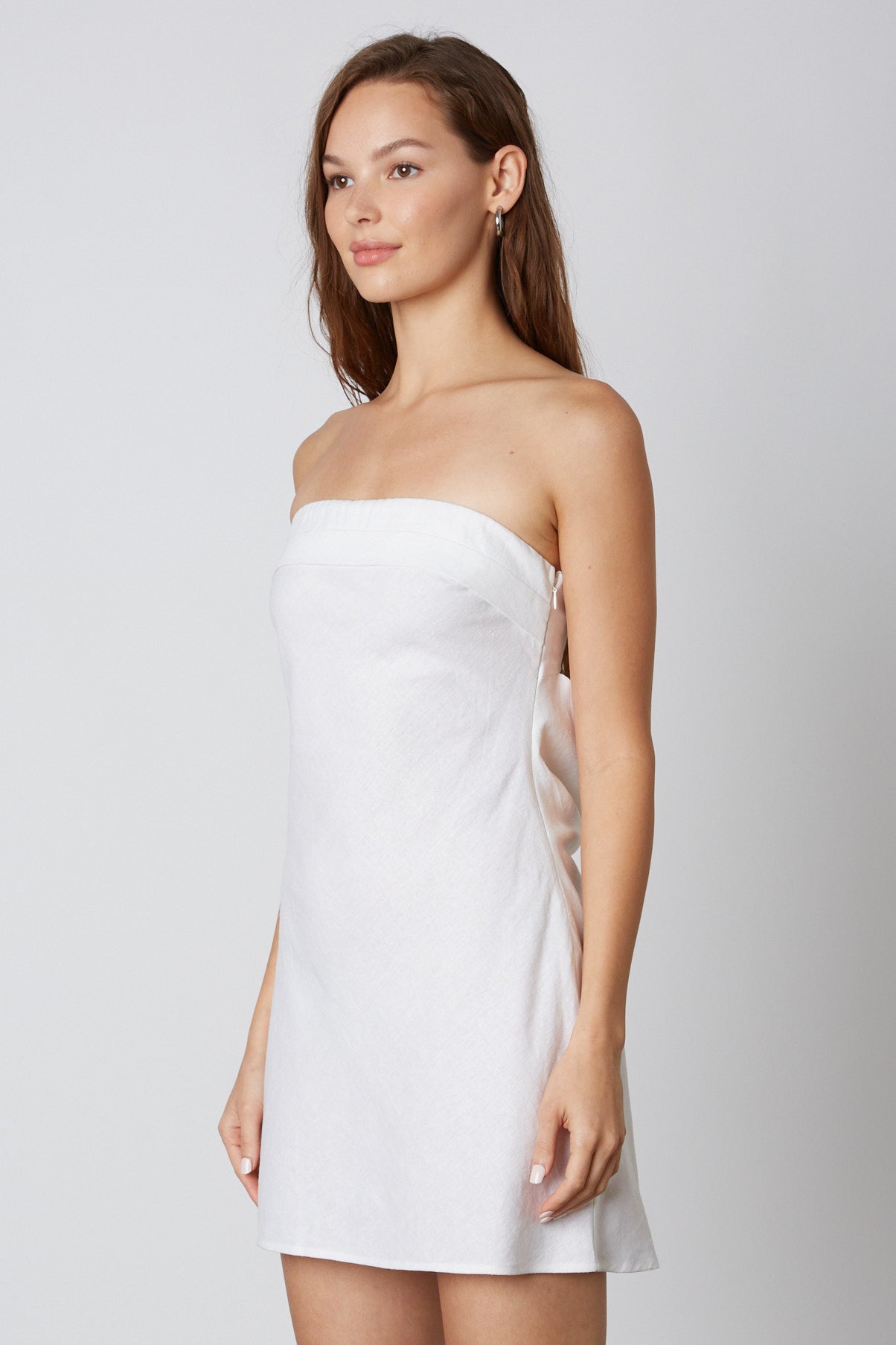 Strapless Linen Mini Dress