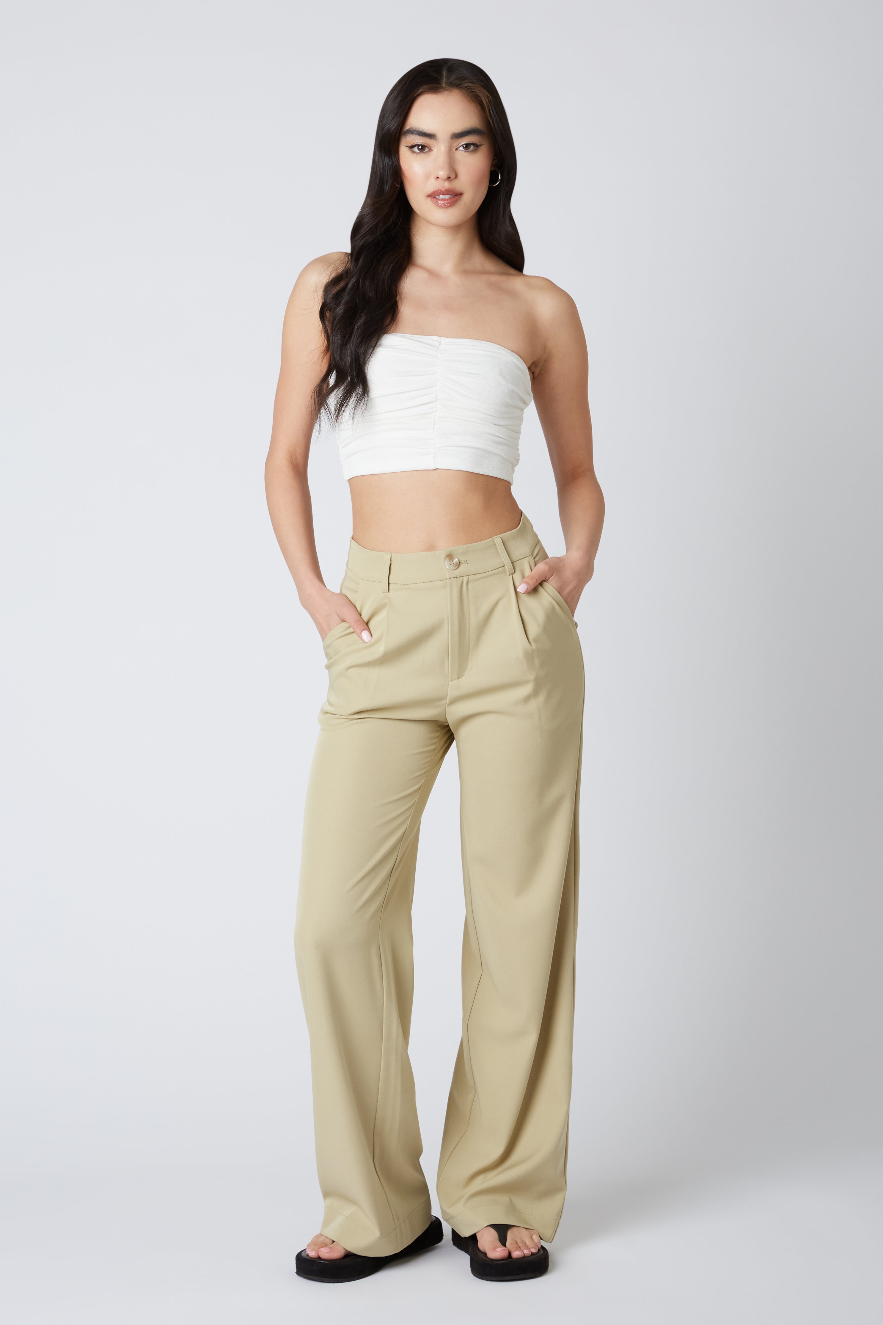 Moss High Waisted Trousers Front 2