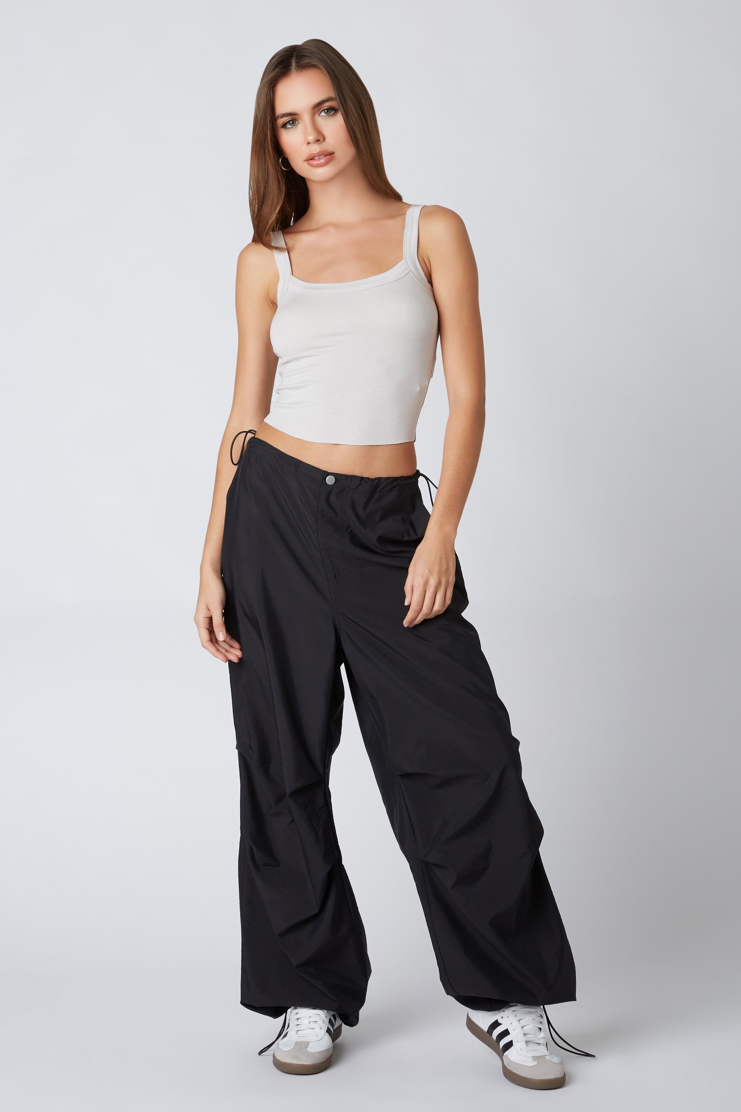 Swish Parachute Pant in Black Front