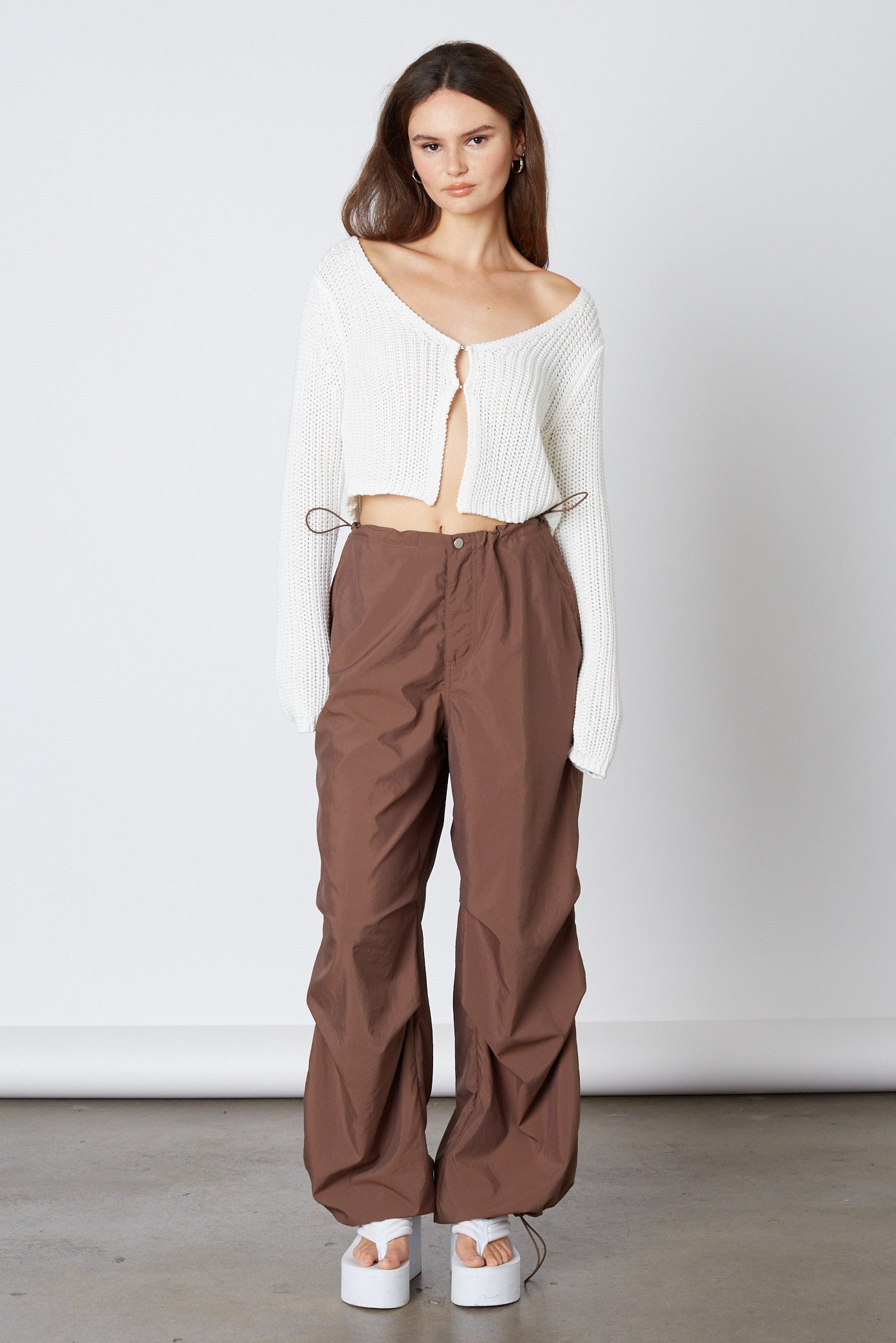 Swish Parachute Pant in Chocolate Front