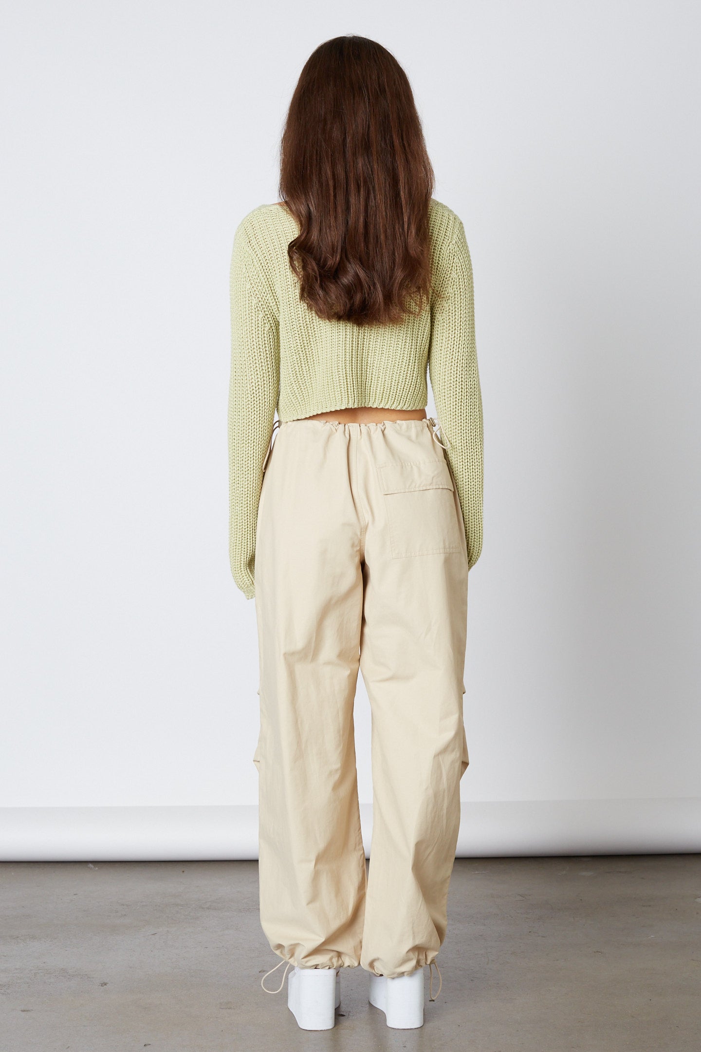 Mid-Rise Parachute Pant in Tan Back