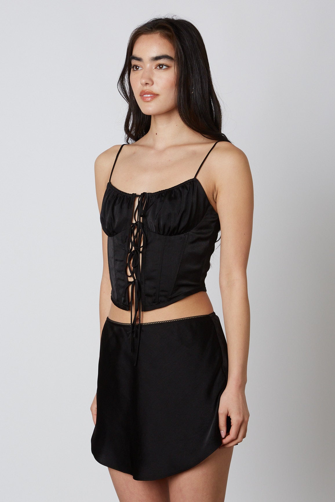 Bias Mini Skirt in Black Side