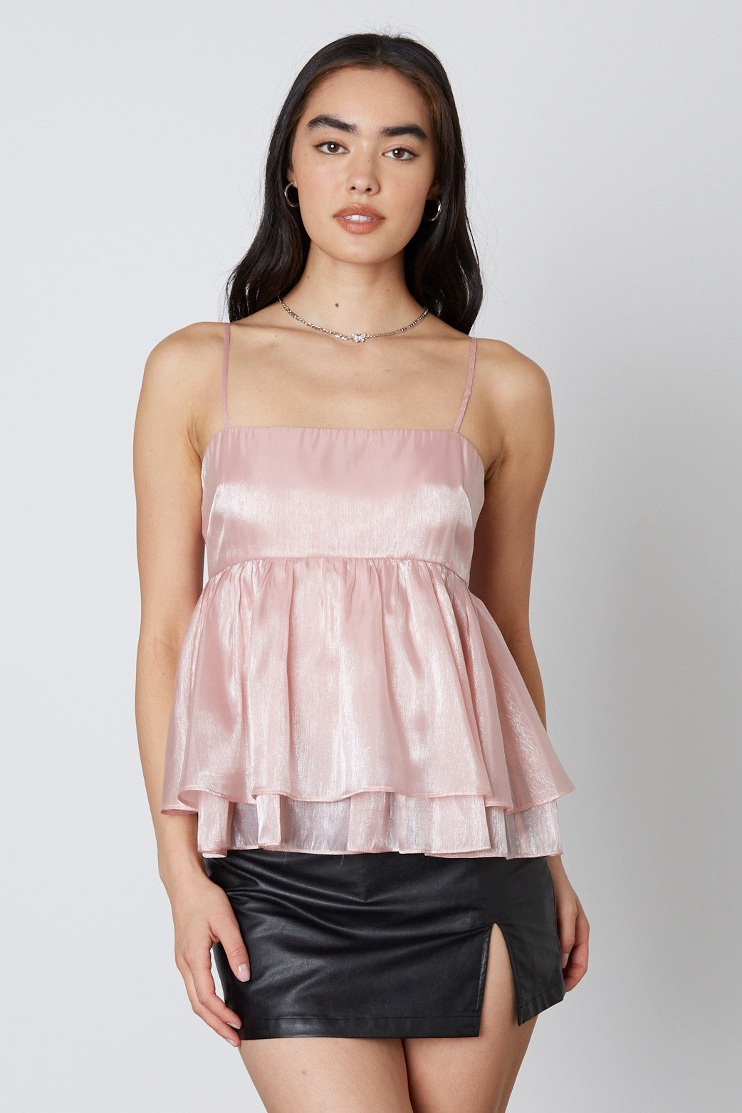 Organza Babydoll Top IN BLUSH FRONT