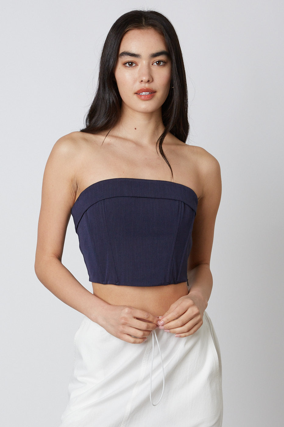 Strapless Corset in Indigo Front