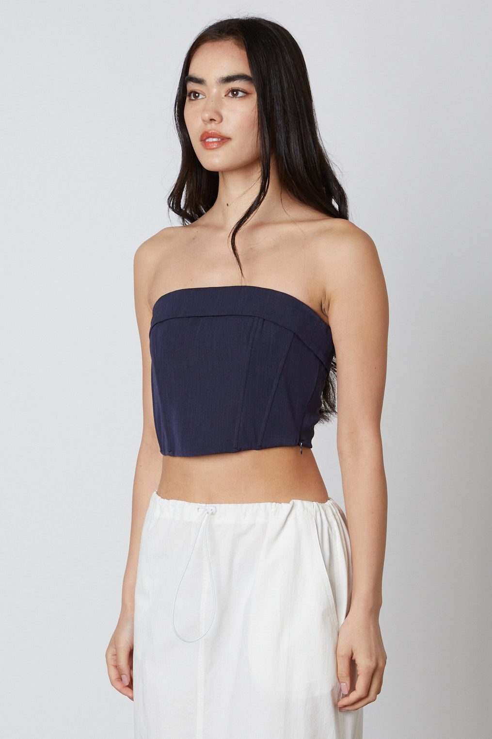 Strapless Corset in Indigo Side