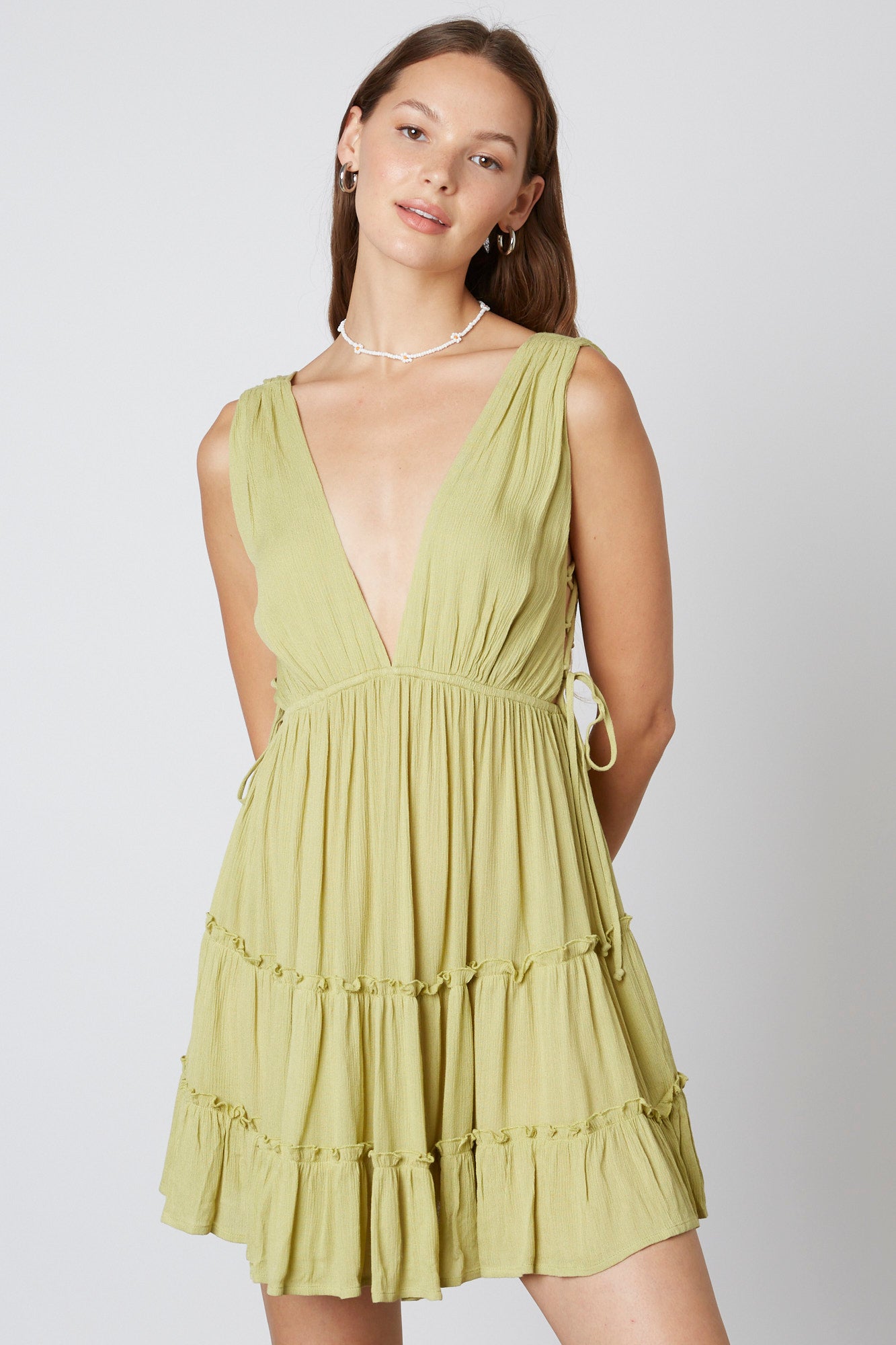 Leaf Shift Mini Dress Front